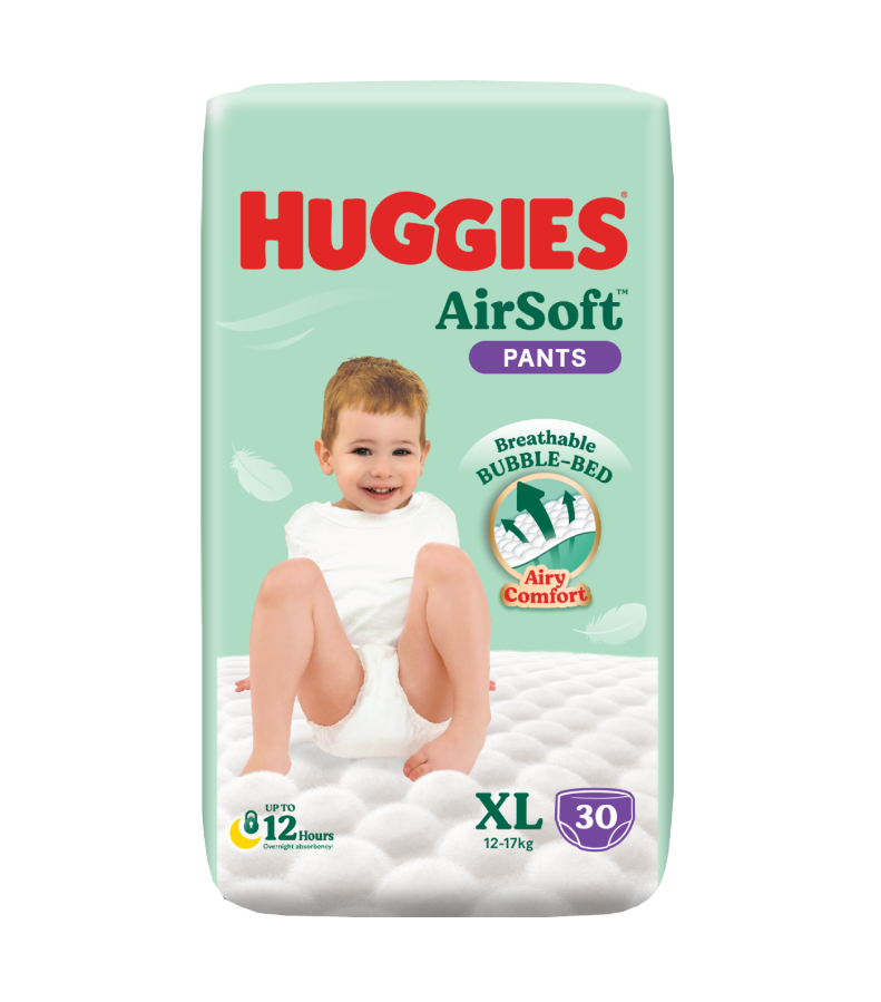 Huggies Air Soft Pants XL (12-17) – 30pcs – KidZoneBD